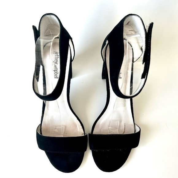 Jeffrey Campbell Lindsay Block Heel Ankle Strap Heeled Sandals Pumps Size 10 - Picture 8 of 12